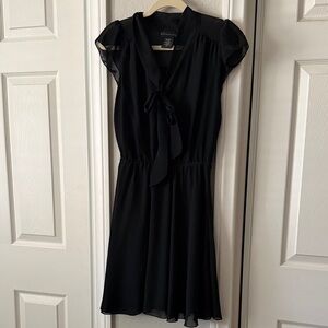 Collective Concepts Elegant Black Tie-Front Mini Dress